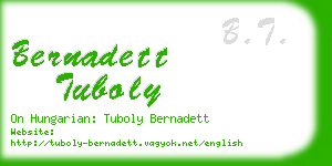 bernadett tuboly business card